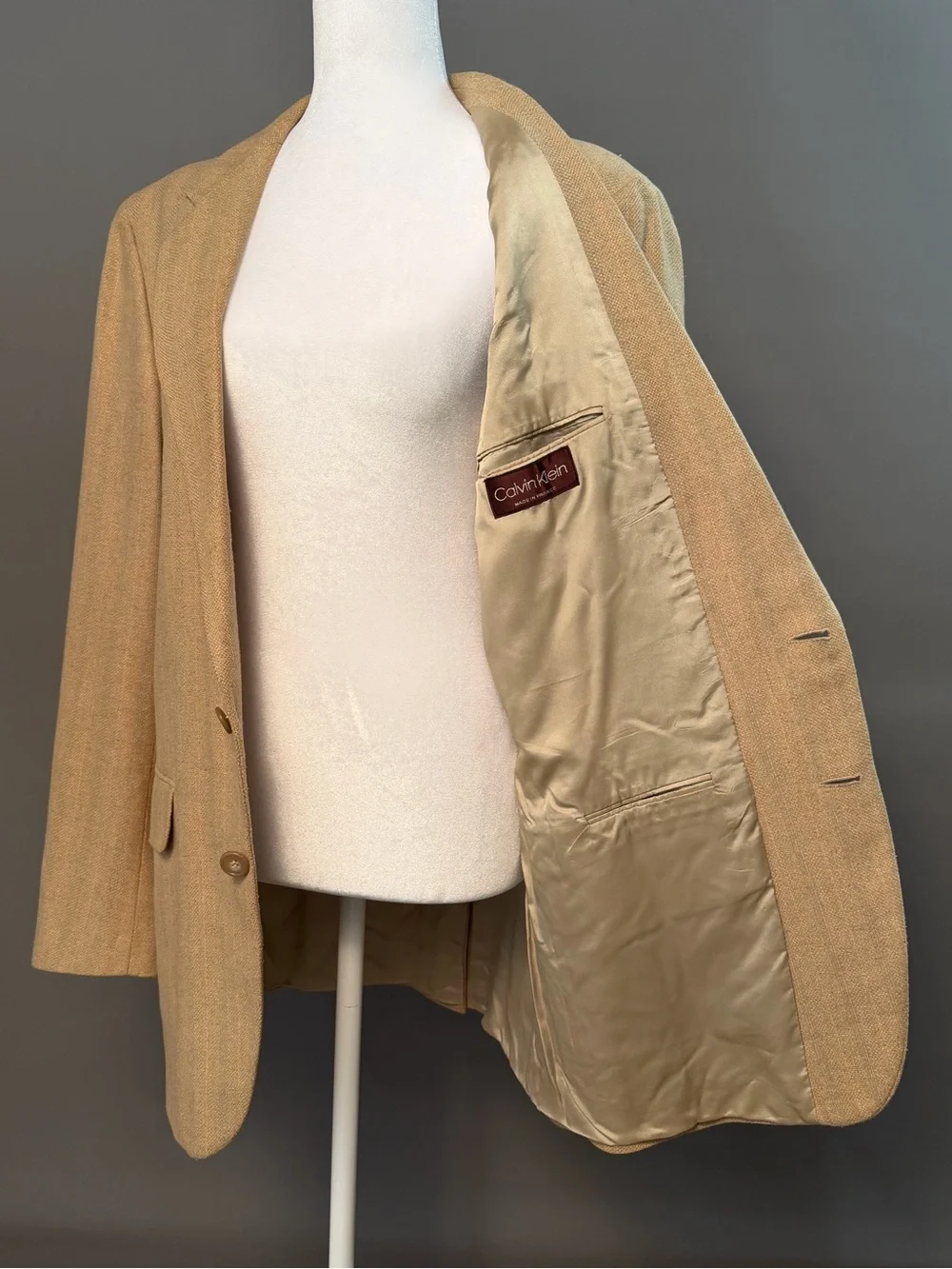 Calvin Klein vintage Men's Camel Tan Two-Button Sport Coat